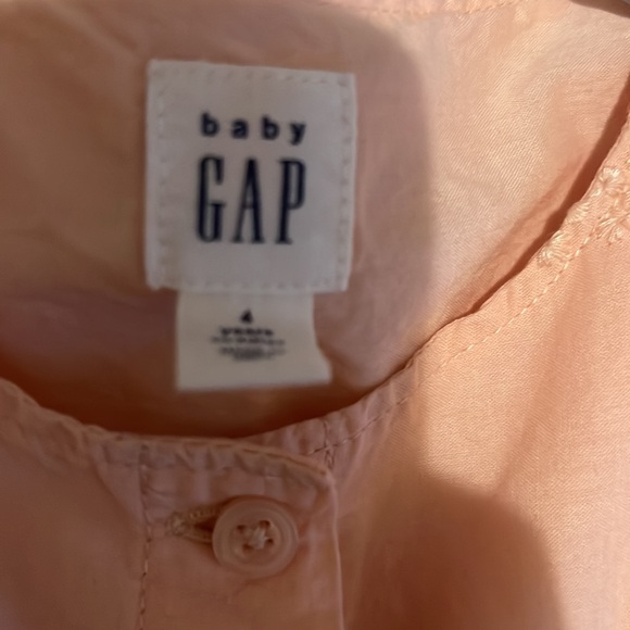 Gap Peach Kids Dress button front like new - Picture 2 of 3
